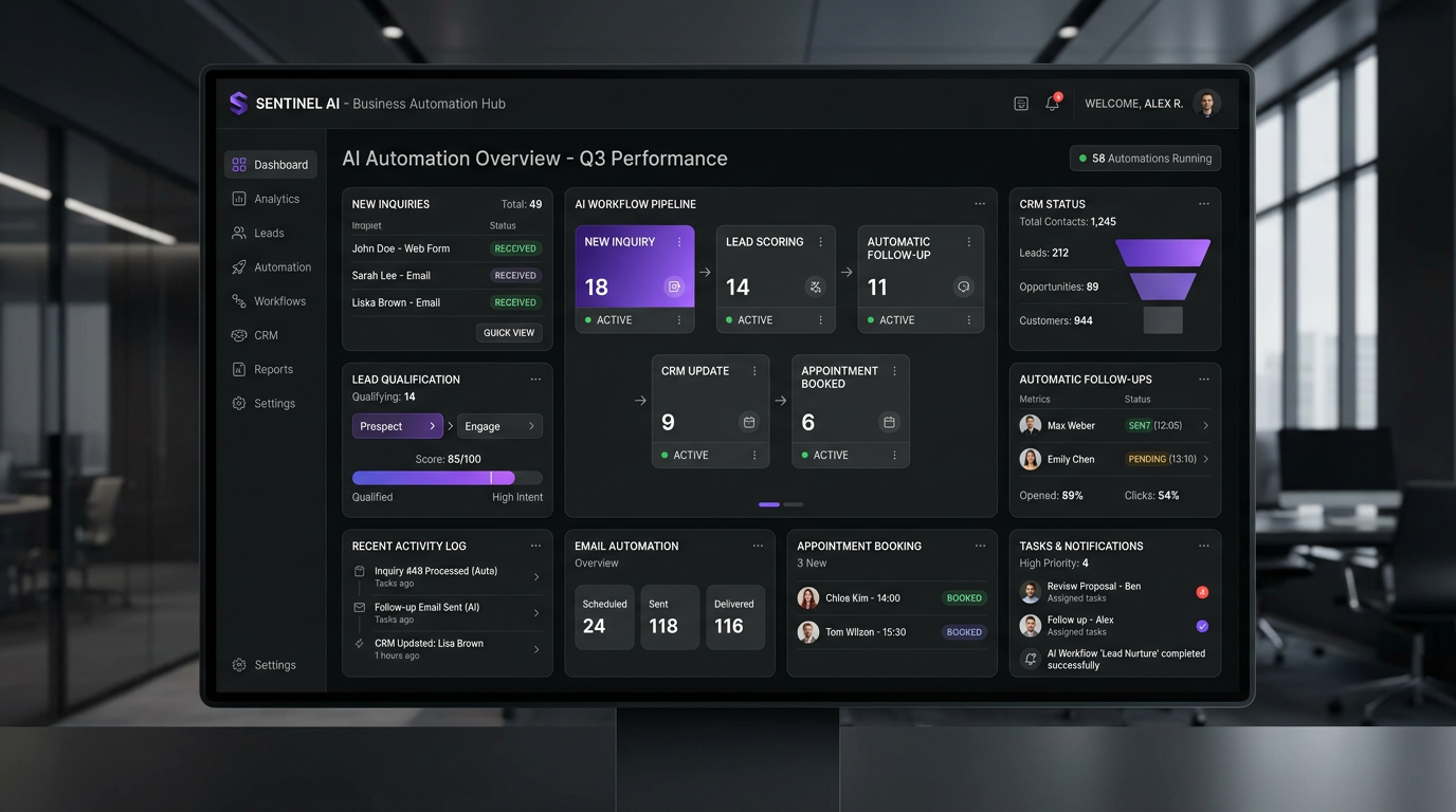 KI-Automatisierung Dashboard – Prozessübersicht und Steuerung